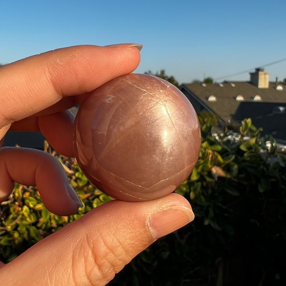 Peach Moonstone and Sunstone Sphere - Picture 3 of 6